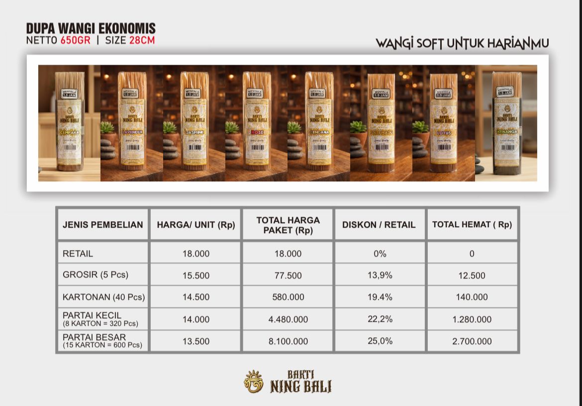 Dupa Wangi Bali Ekonomis